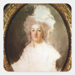 Onafgewerkt portret van Marie-Antoinette Vierkante Sticker