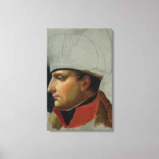 Onafgewerkt portret van Napoleon I Canvas Afdruk (Voorkant)