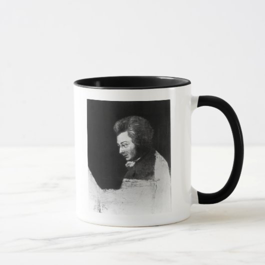 Onafgewerkt portret van Wolfgang Amadeus Mozart Mok (Rechts)
