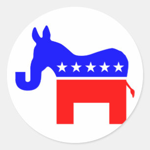 ONAFHANKELIJK EN BIPARTISAN - Donkey/olifant hybri Ronde Sticker