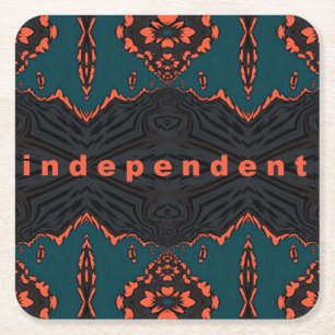 Onafhankelijk en trots vierkante kartonnen onderzetter