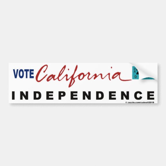 ONAFHANKELIJKE BUMPERSTICKER VAN CALIFORNIA (Voorkant)