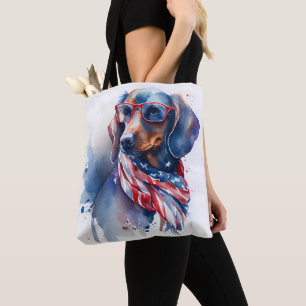 ONAFHANKELIJKE DAG DACHSHUND CANVAS TAS