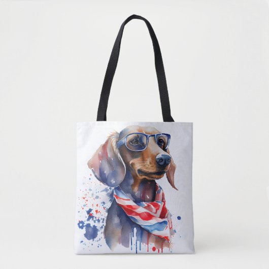 ONAFHANKELIJKE DAG DACHSHUND CANVAS TAS (Voorkant)