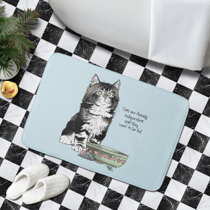 Onafhankelijke grijze tabby blauwe schattige grapp badmat
