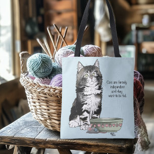 Onafhankelijke grijze tabby blauwe schattige grapp draagtas