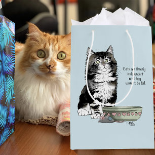 Onafhankelijke grijze tabby blauwe schattige grapp medium cadeauzakje