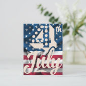 Onafhankelijkheid 4 juli Amerikaanse vlag  script Briefkaart (Staand voorkant)