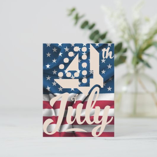 Onafhankelijkheid 4 juli Amerikaanse vlag  script Briefkaart (Staand voorkant)
