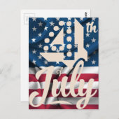 Onafhankelijkheid 4 juli Amerikaanse vlag  script Briefkaart (Voorkant / Achterkant)