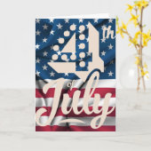 Onafhankelijkheid 4 juli Amerikaanse vlag  script Kaart (Gele Bloem)