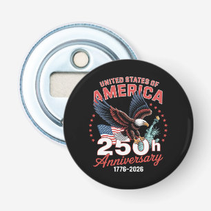 Onafhankelijkheidsdag 250e verjaardag USA Patriott Button Flesopener