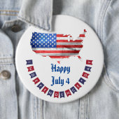 Onafhankelijkheidsdag 4 juli Amerikaanse vlag Vere Ronde Button 6,0 Cm (In situ)