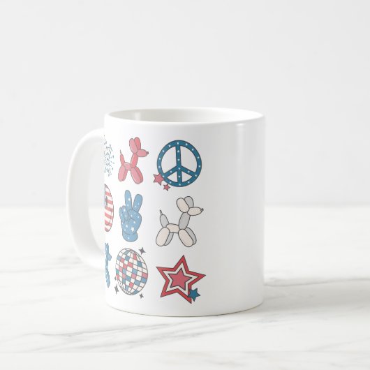 Onafhankelijkheidsdag 4 juli Groovy Koffiemok (Voorkant links)