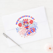 Onafhankelijkheidsdag, 4 juli, Ker Ronde Sticker (Envelop)