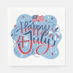 Onafhankelijkheidsdag 4 juli papieren servet