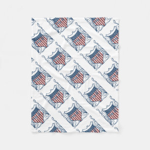 Onafhankelijkheidsdag 4 juli Schild w/Stars Fleece Deken