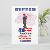 Onafhankelijkheidsdag 4 juli Uitnodiging Dachshund (Staand voorkant)