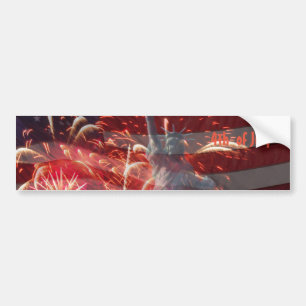 Onafhankelijkheidsdag - 4 juli vuurwerk & vlag bumpersticker