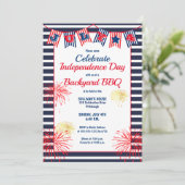 Onafhankelijkheidsdag 4e Bunting Backyard BBQ Kaart (Staand voorkant)
