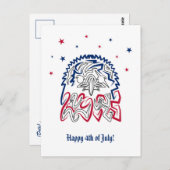 Onafhankelijkheidsdag Amerikaanse adelaar Briefkaart (Voorkant / Achterkant)