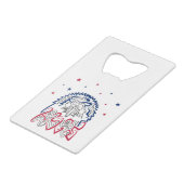 Onafhankelijkheidsdag Amerikaanse adelaar Kredietkaart Flessenopener (Voorkant Gekanteld)