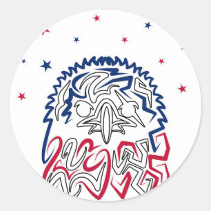 Onafhankelijkheidsdag Amerikaanse adelaar Ronde Sticker