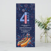 onafhankelijkheidsdag BBQ feest vuurwerk 4 juli Kaart (Staand voorkant)