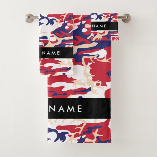Onafhankelijkheidsdag Camouflage Jouw naam Persona Bad Handdoek (Insitu)