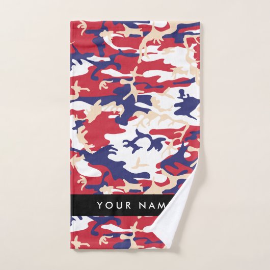 Onafhankelijkheidsdag Camouflage Jouw naam Persona Bad Handdoek (Handdoek)