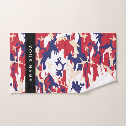 Onafhankelijkheidsdag Camouflage Jouw naam Persona Bad Handdoek (Handdoek)