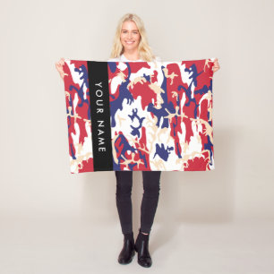 Onafhankelijkheidsdag Camouflage Jouw naam Persona Fleece Deken