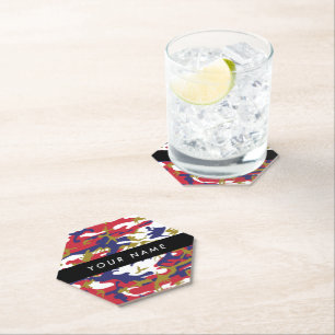 Onafhankelijkheidsdag Camouflage Jouw naam Persona Kartonnen Onderzetters