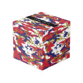 Onafhankelijkheidsdag Camouflage Jouw naam Persona Kubus (Achter hoekig)