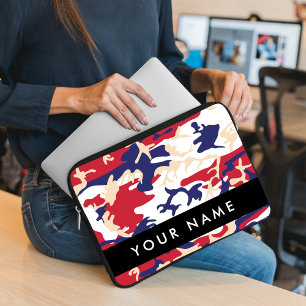 Onafhankelijkheidsdag Camouflage Jouw naam Persona Laptop Sleeve