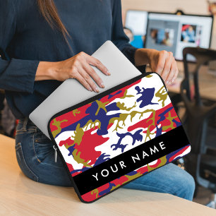 Onafhankelijkheidsdag Camouflage Jouw naam Persona Laptop Sleeve