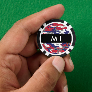 Onafhankelijkheidsdag Camouflage Jouw naam Persona Poker Chips