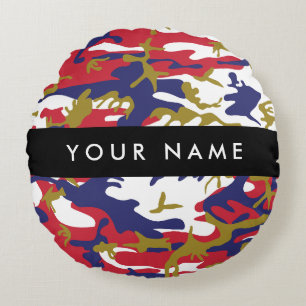 Onafhankelijkheidsdag Camouflage Jouw naam Persona Rond Kussen