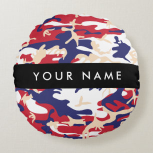 Onafhankelijkheidsdag Camouflage Jouw naam Persona Rond Kussen