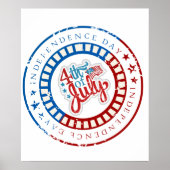 Onafhankelijkheidsdag cirkel met 4 juli in het mid poster (Voorkant)
