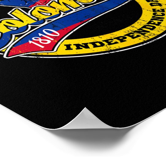 Onafhankelijkheidsdag Colombia Vlag Retro Stijl Poster (Hoek)