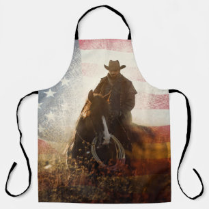Onafhankelijkheidsdag cowboy afbeelding. schort