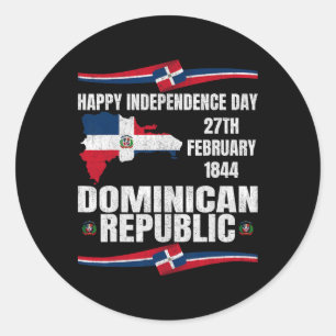 Onafhankelijkheidsdag Dominicaanse Republiek Vieri Ronde Sticker