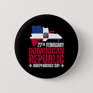 Onafhankelijkheidsdag Dominicaanse Republiek Vlag Ronde Button 5,7 Cm