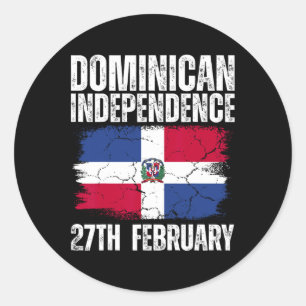 Onafhankelijkheidsdag Dominicaanse Republiek Vlag Ronde Sticker