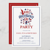 Onafhankelijkheidsdag Feest Uitnodiging (Voorkant / Achterkant)