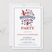 Onafhankelijkheidsdag Feest Uitnodiging (Voorkant)