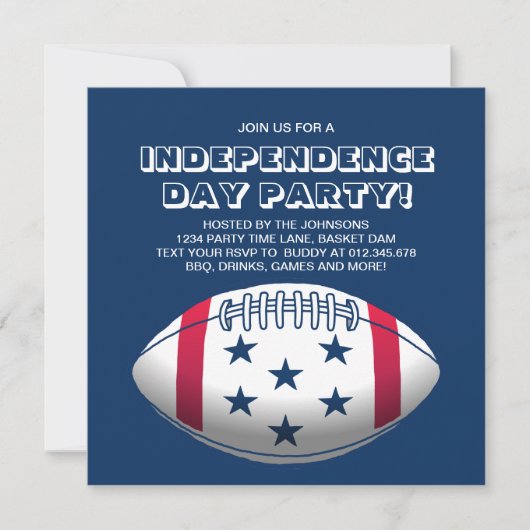 Onafhankelijkheidsdag Feestje Voetbal Kaart (Voorkant)