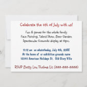 Onafhankelijkheidsdag feestvieren 4 juli kaart (Achterkant)