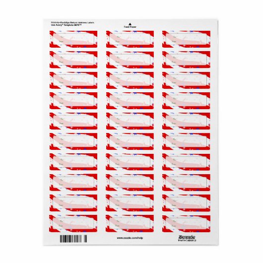Onafhankelijkheidsdag gebogen sterren en stripes etiket (Full Sheet)
